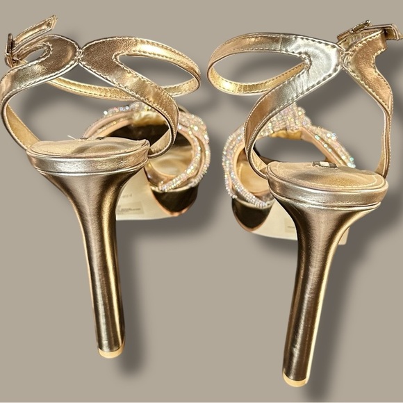 NWOT Nine West ‘Wowzz Platform Dress Sandals’ in “Bronze Crystal” Size 11 - Picture 10 of 16